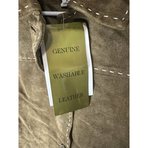 Denim & Co. Washable Suede Barn Jacket with Pickstitch Detail Brown Size Medium - Picture 4 of 10